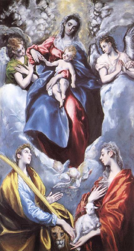 El Greco Madonna and child, and  Sta Martina and Sta Agnes oil painting picture